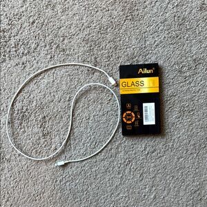 iPhone 13 phone charger cord + screen protector bundle